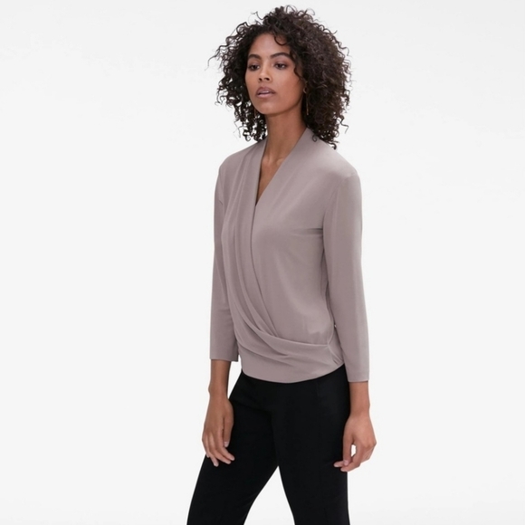 MM Lafleur The Deneuve Top In Rain Cloud Taupe Size Small - Picture 7 of 7